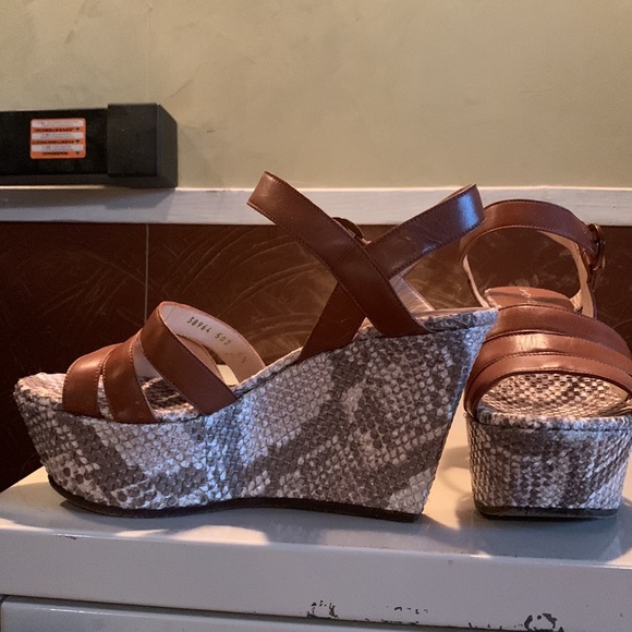 Casadei leather wedge sandals - Picture 2 of 6